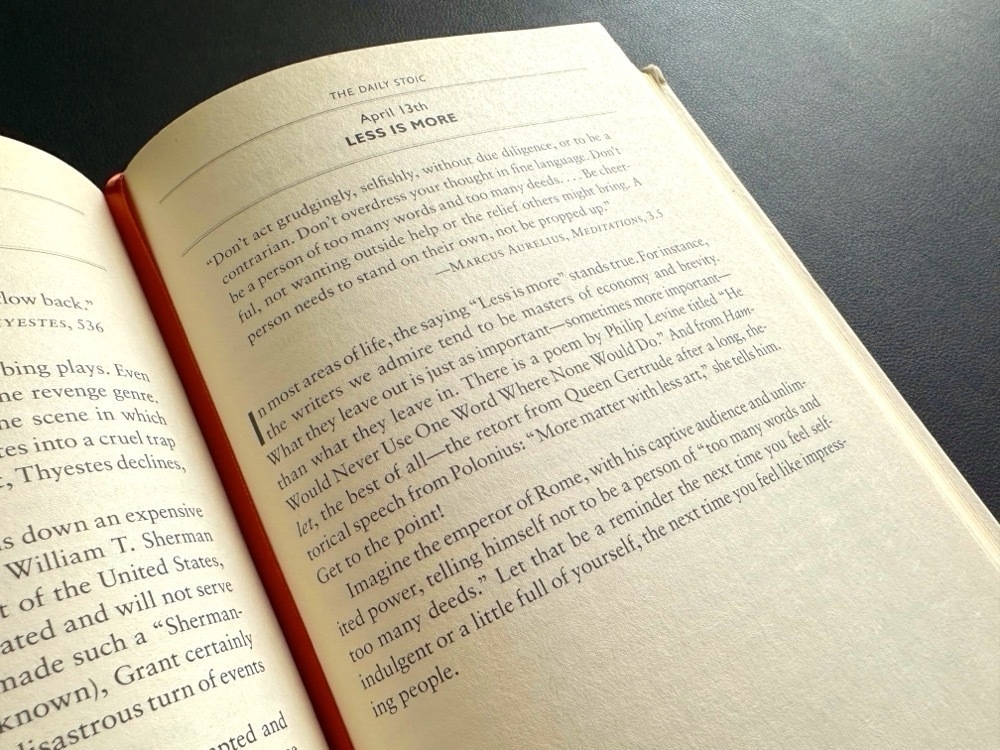 A page from a book titled 'the Daily Stoic'.