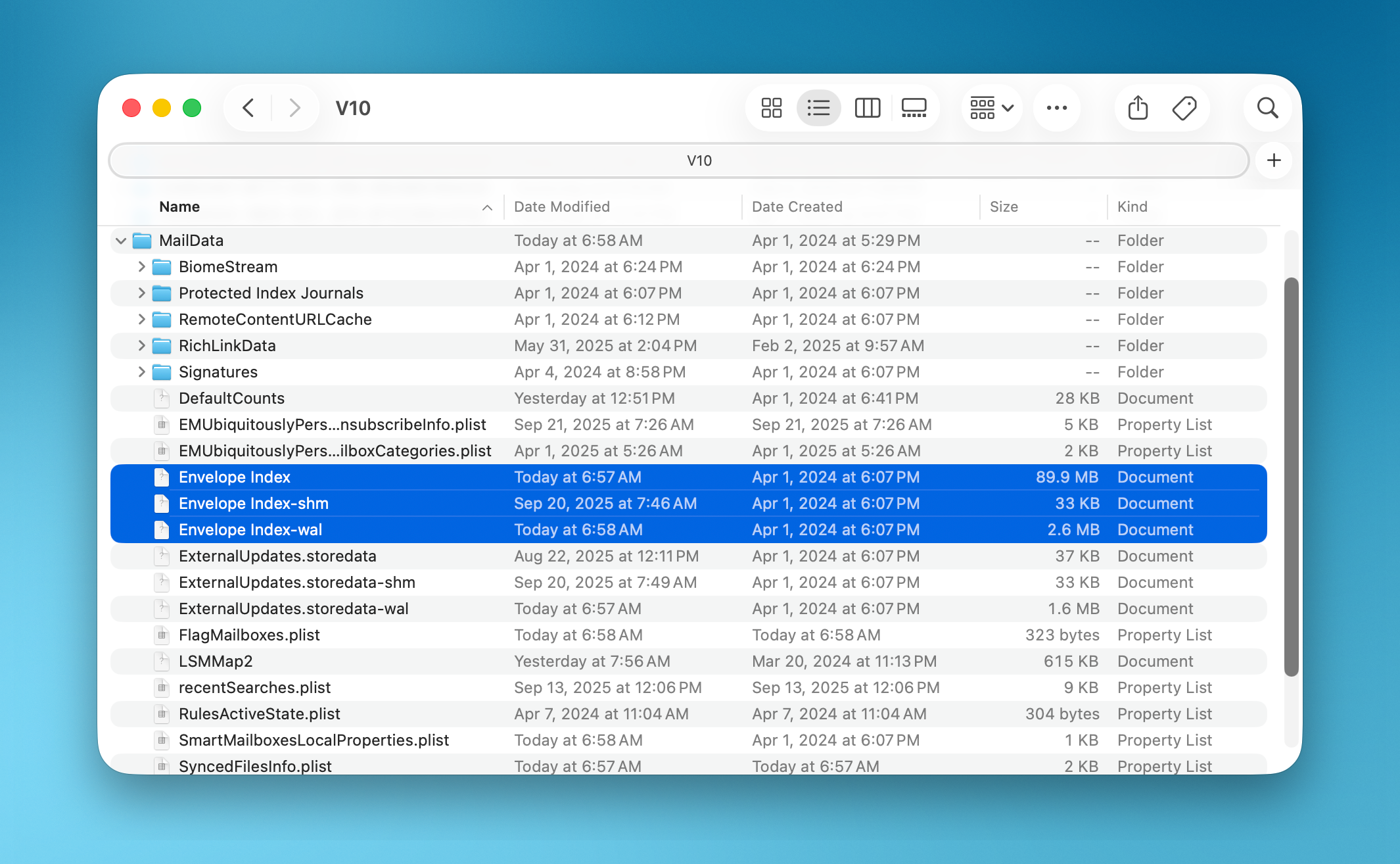 A file explorer window displays a list of folders and documents with details like names, dates, and sizes on a blue gradient background.